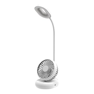 LED stmievateľná stolová lampa s ventilátorom LED/2W/5V 6000-8000K 2000 mAh