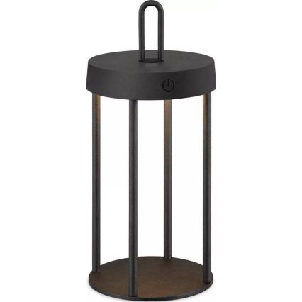 LED stmievateľná vonkajšia nabíjateľná dotyková stolová lampa GENTLE LED/1,5W/3,7V 3000 mAh IP44 čierna
