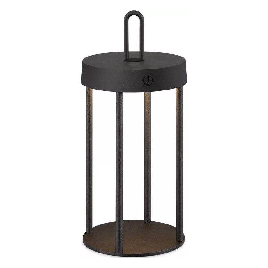 LED stmievateľná vonkajšia nabíjateľná dotyková stolová lampa GENTLE LED/1,5W/3,7V 3000 mAh IP44 čierna