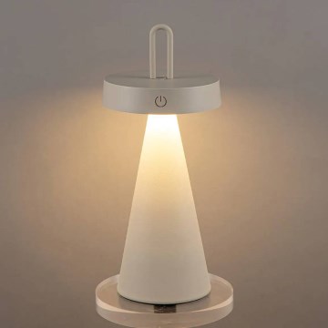LED stmievateľná vonkajšia nabíjacia dotyková stolná lampa HALO LED/1,5W/3,7V 3000 mAh IP44 sivá