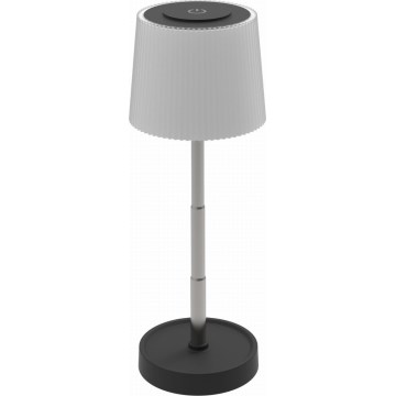LED stmievateľná vonkajšia nabíjacia stolná lampa LED/2W/5V IP44 1200 mAh sivá