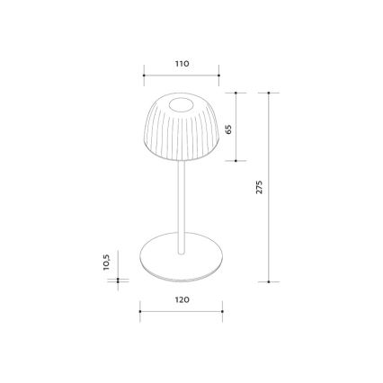 LED Stmievateľná vonkajšia nabíjacia stolná lampa VIVIEN LED/3W/5V 2700K 1600 mAh IP54 čierna