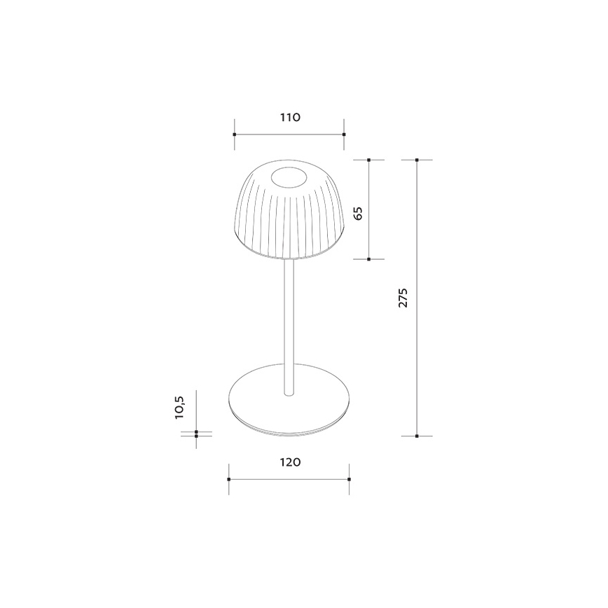 LED Stmievateľná vonkajšia nabíjacia stolná lampa VIVIEN LED/3W/5V 2700K 1600 mAh IP54 čierna