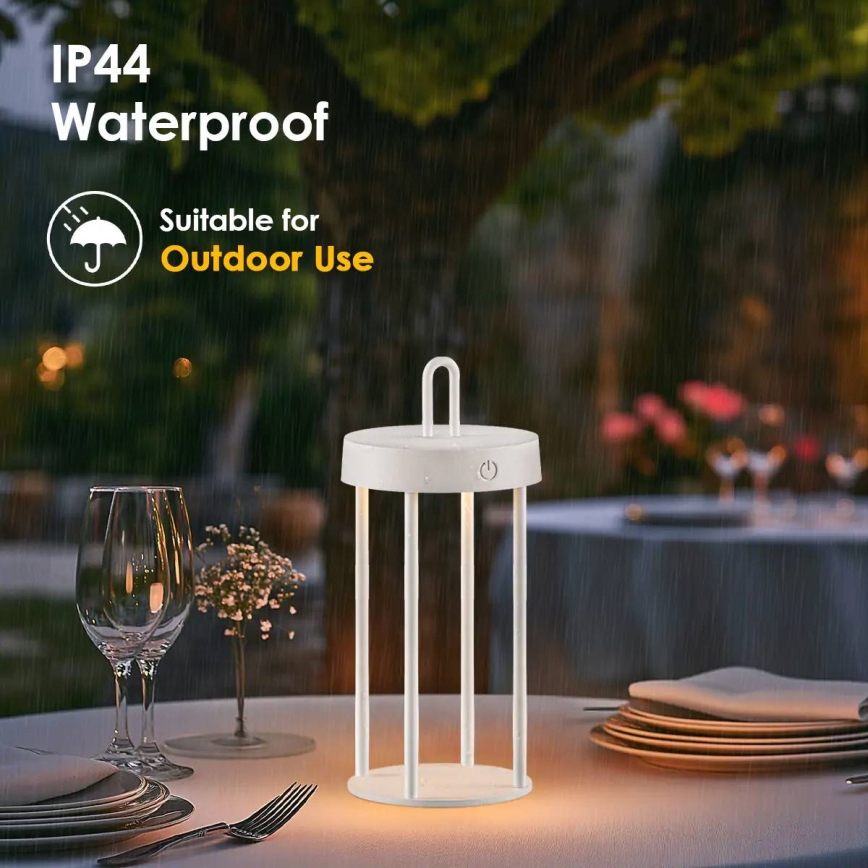 LED Stmievateľná vonkajšia nabíjateľná dotyková stolová lampa GENTLE LED/1,5W/3,7V 3000 mAh IP44 biela