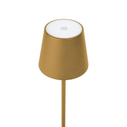 LED stmievateľná vonkajšia nabíjateľná stolná lampa LED/4W/4000 mAh 3000/4000/5500K IP44 zlatá