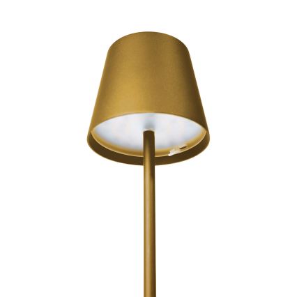 LED stmievateľná vonkajšia nabíjateľná stolná lampa LED/4W/4000 mAh 3000/4000/5500K IP44 zlatá