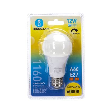 LED stmievateľná žiarovka A60 E27/12W/230V 4000K - Aigostar