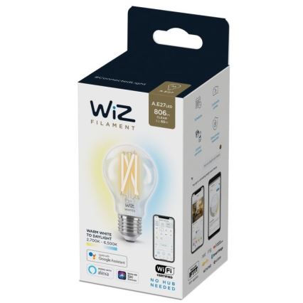 LED Stmievateľná žiarovka FILAMENT A60 E27/6,7W/230V 2700-6500K CRI 90 Wi-Fi - WiZ