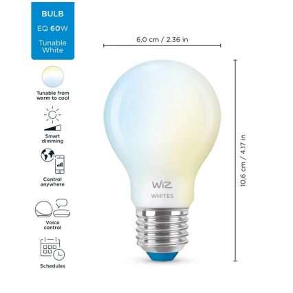 LED Stmievateľná žiarovka A60 E27/7W/230V 2700-6500K CRI 90 Wi-Fi - WiZ