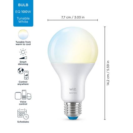 LED Stmievateľná žiarovka A67 E27/13W/230V 2700-6500K CRI 90 Wi-Fi - WiZ