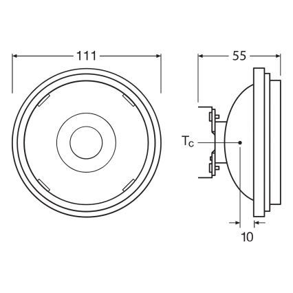 LED stmievateľná žiarovka AR111 G53/7,2W/12V 1800-2700K 24° CRI 90 - Ledvance