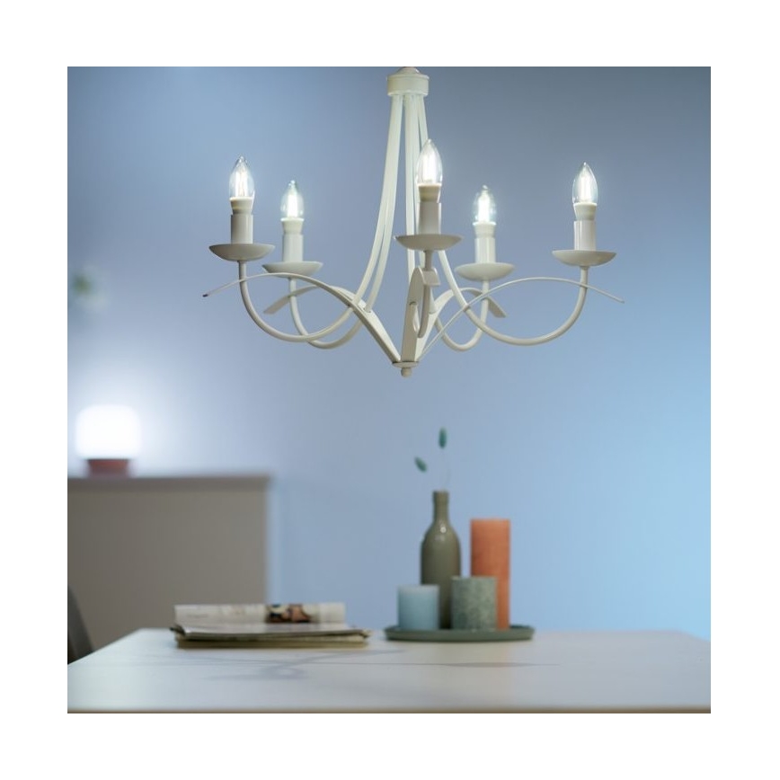 LED Stmievateľná žiarovka FILAMENT C35 E14/4,9W/230V 2700-6500K CRI 90 Wi-Fi - WiZ