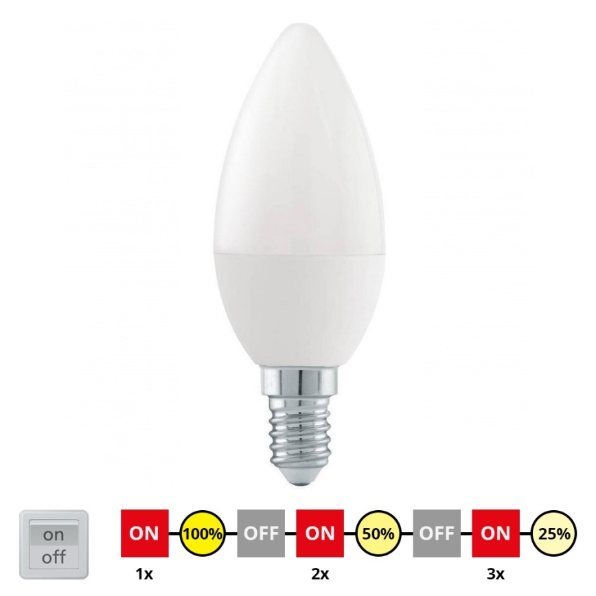 LED Stmievateľná žiarovka C37 E14/6W/230V 3000K - STEPDIMMING - Eglo 54834