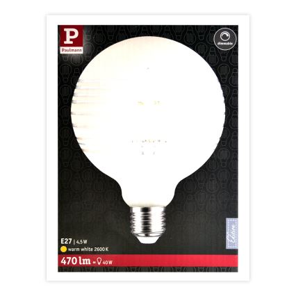 LED Stmievateľná žiarovka CLASSIC G125 E27/4,5W/230V 2600K - Paulmann 28744