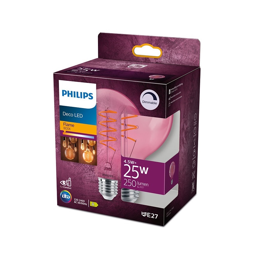 LED Stmievateľná žiarovka DECO Philips G93 E27/4,5W/230V 1800K