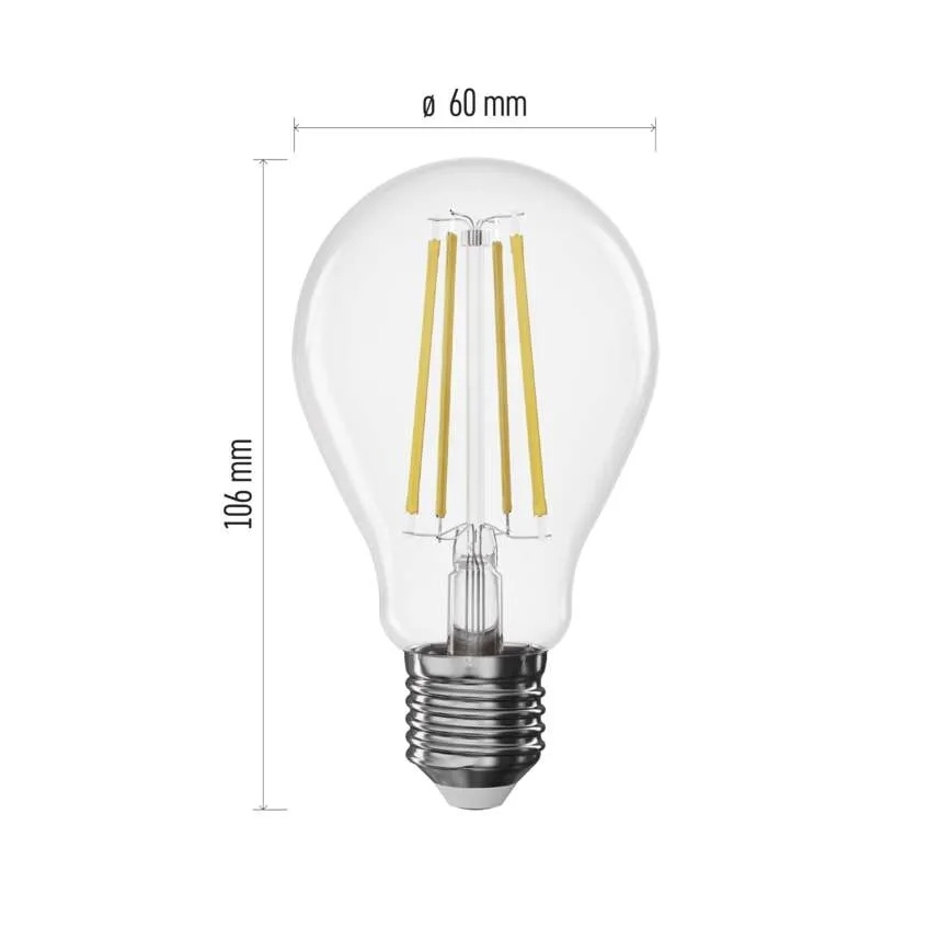 LED stmievateľná žiarovka FILAMENT A60 E27/7,5W/230V 4000K