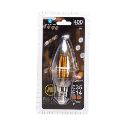 LED stmievateľná žiarovka FILAMENT C35 E14/4W/230V 2200K - Aigostar