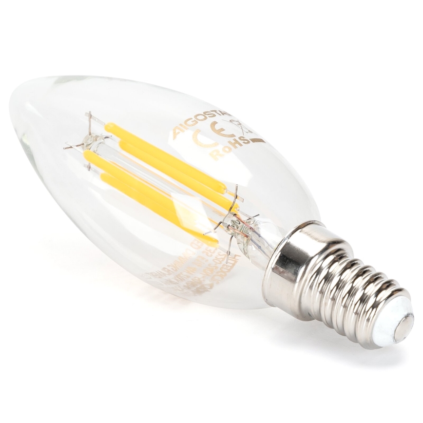 LED Stmievateľná žiarovka FILAMENT C35 E14/4W/230V 2700K - Aigostar