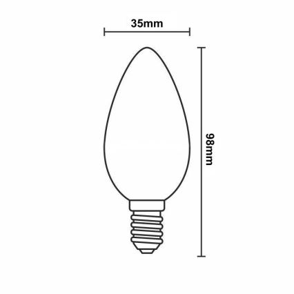 LED Stmievateľná žiarovka FILAMENT C35 E14/6W/230V 4000K