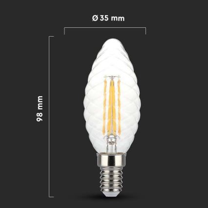 LED Stmievateľná žiarovka FILAMENT E14/4W/230V 3000K