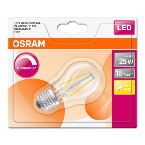 LED Stmievateľná žiarovka FILAMENT E27/3,3W/230V 2700K - Osram