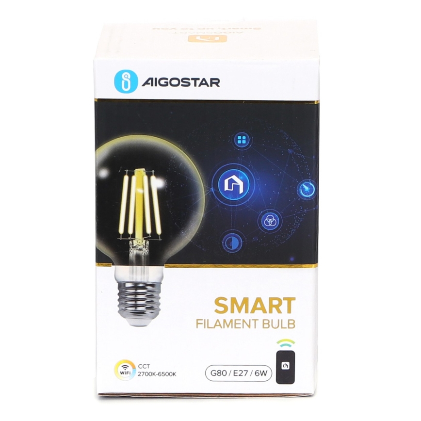 LED Stmievateľná žiarovka FILAMENT G80 E27/6W/230V 2700-6500K Wi-Fi - Aigostar