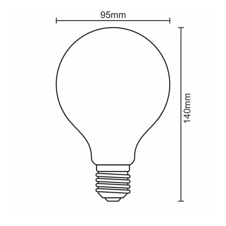 LED Stmievateľná žiarovka FILAMENT G95 E27/11W/230V 3000K