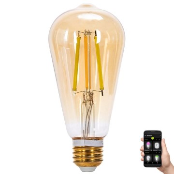 LED Stmievateľná žiarovka FILAMENT MESH Smart ST64 E27/6W/230V 2700-6500K - Aigostar