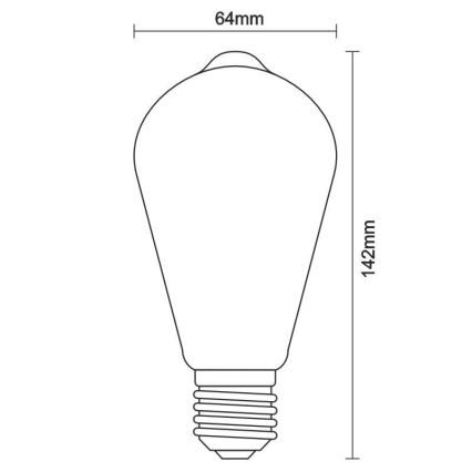 LED Stmievateľná žiarovka FILAMENT VINTAGE ST64 E27/12W/230V 2000K