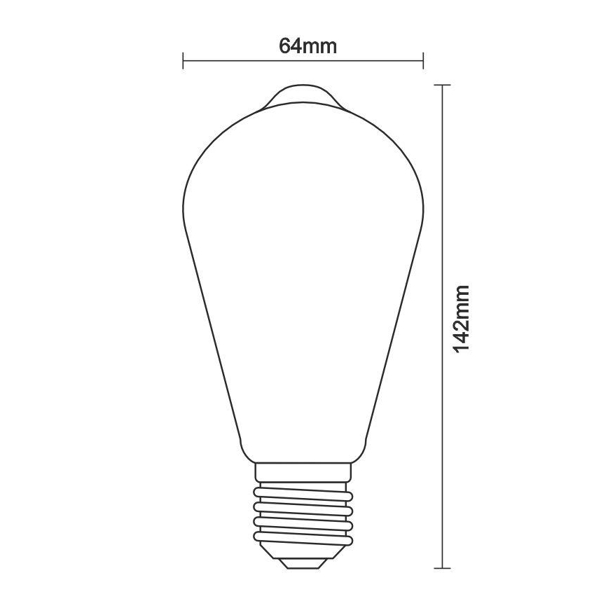 LED Stmievateľná žiarovka FILAMENT VINTAGE ST64 E27/12W/230V 2000K
