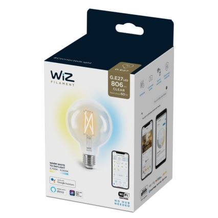 LED Stmievateľná žiarovka FILAMENT G95 E27/6,7W/230V 2700-6500K CRI 90 Wi-Fi - WiZ