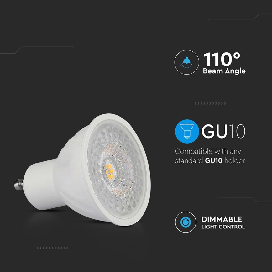 LED Stmievateľná žiarovka GU10/6W/230V 4000K 110°