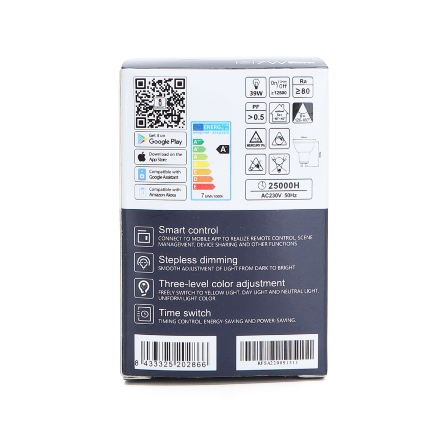 LED Stmievateľná žiarovka GU10/7W/230V 3000-6500K Wi-Fi - Aigostar
