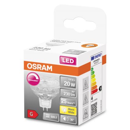 LED Stmievateľná žiarovka GU5,3/3,4W/230V 2700K CRI 90 - Osram