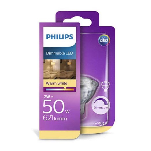 LED Stmievateľná žiarovka GU5,3/MR16/7W/12V 2700K - Philips