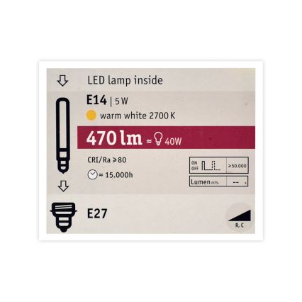 LED Stmievateľná žiarovka MOSAIC G125 E27/5W/230V 2700K - Paulmann 28750