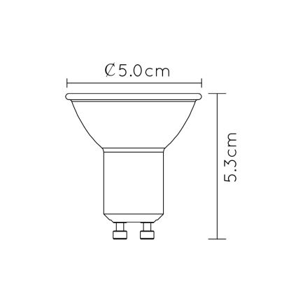 LED Stmievateľná žiarovka MR16 GU10/5W/230V 3000K čierna - Lucide 49006/05/30