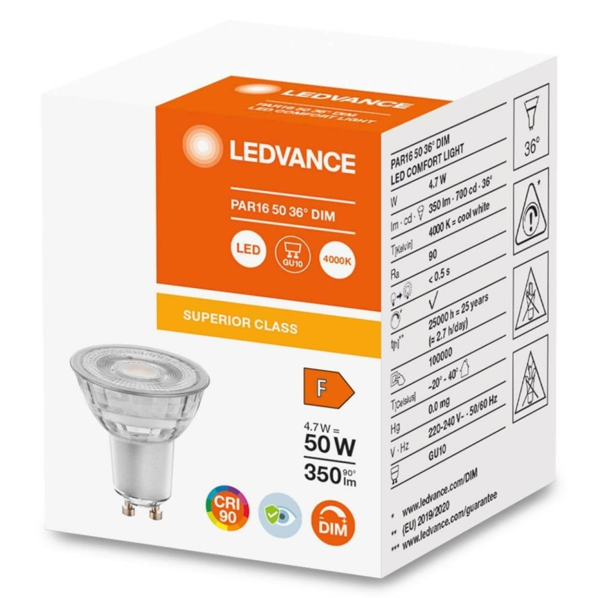 LED Stmievateľná žiarovka PAR16 GU10/4,7W/230V 4000K 36° CRI 90 - Osram