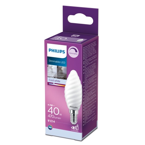 LED Stmievateľná žiarovka Philips E14/4,5W/230V 4000K