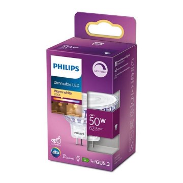 LED Stmievateľná žiarovka Philips GU5,3/7W/12V 2700K