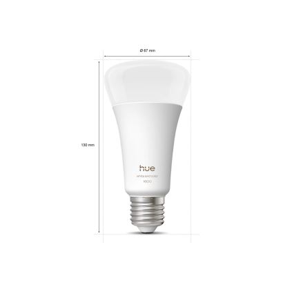 LED stmievateľná žiarovka Philips Hue WHITE AND COLOR AMBIANCE E27/11,8W/230V 1000-20000K