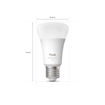 LED stmievateľná žiarovka Philips Hue WHITE AND COLOR AMBIANCE E27/8,1W/230V 1000-20000K