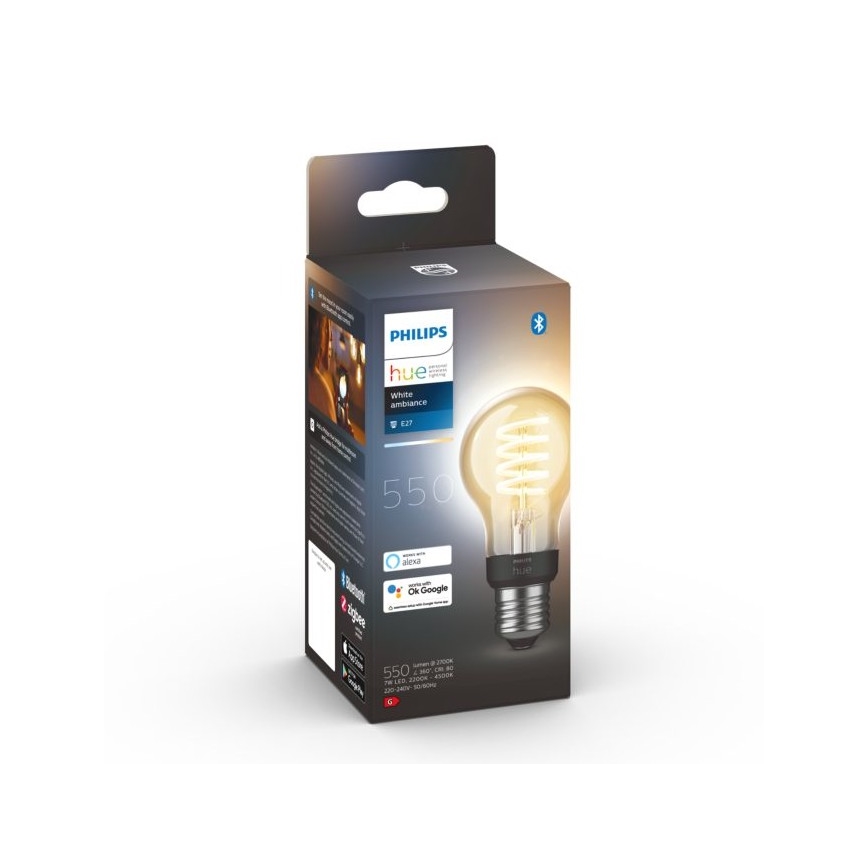 LED Stmievateľná žiarovka Philips Hue WHITE AMBIANCE A60 E27/7W/230V 2200-4500K