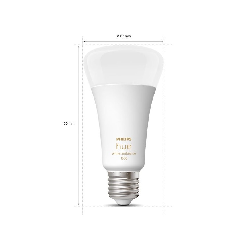 LED Stmievateľná žiarovka Philips Hue WHITE AMBIANCE E27/13W/230V 2200-6500K