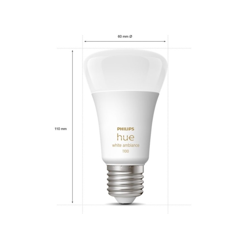 LED Stmievateľná žiarovka Philips Hue WHITE AMBIANCE E27/8W/230V 2200-6500K