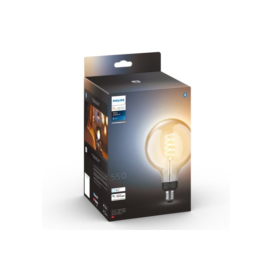 LED Stmievateľná žiarovka Philips Hue WHITE AMBIANCE G125 E27/7W/230V 2200-4500K