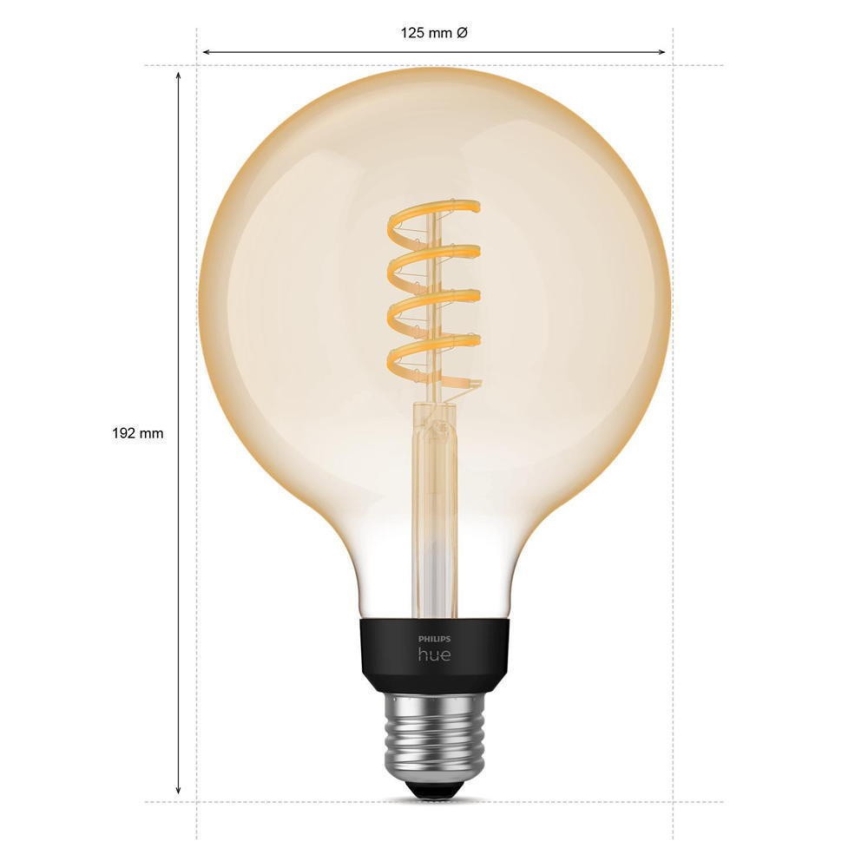 LED Stmievateľná žiarovka Philips Hue WHITE AMBIANCE G125 E27/7W/230V 2200-4500K