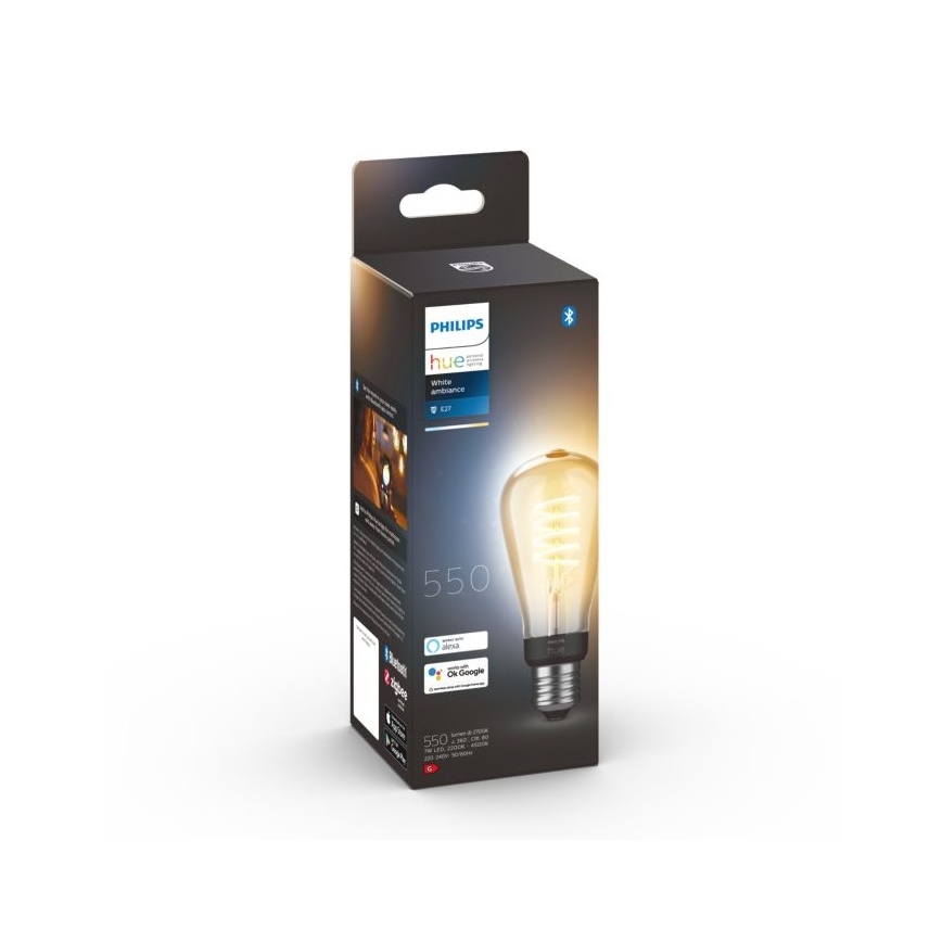 LED Stmievateľná žiarovka Philips Hue WHITE AMBIANCE ST64 E27/7W/230V 2200-4500K