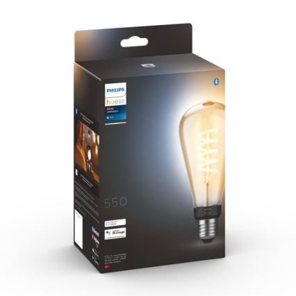 LED Stmievateľná žiarovka Philips Hue WHITE AMBIANCE ST72 E27/7W/230V 2200-4500K