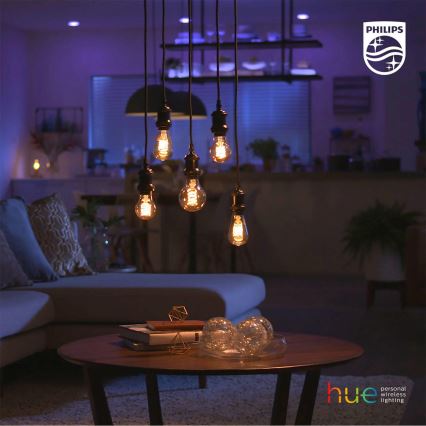 LED Stmievateľná žiarovka Philips Hue WHITE FILAMENT A60 E27/7W/230V 2100K